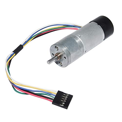 Bemonoc Encoder Metal Gearmotor 12V DC Low Speed 60 RPM Gear Motor with Encoder for Arduino and 3D Printers