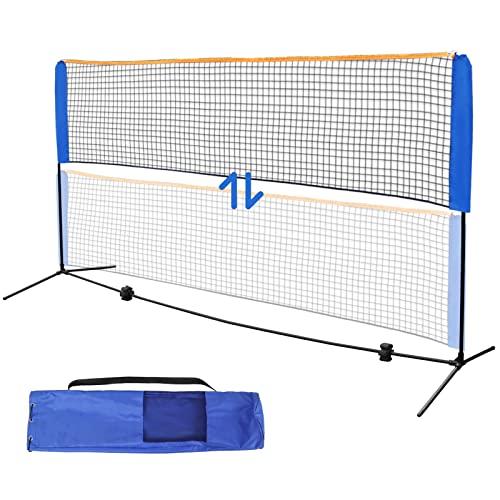F2C Height Adjustable Portable Tennis Net, Badminton Net for Kids’ Volleyball,Soccer Tennis,Pickleball, W/Steel Frame & Carrying Bag Indoor Outdoor Court Bench Backyard Driveway Gym,10FTX 5FT