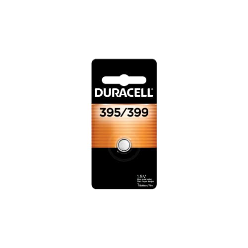 Duracell 395/399 Silver Oxide Button Battery, 1 Count Pack, 395/399 1.5 Volt Battery, Long-Lasting for Watches, Medical Devices, Calculators, and More