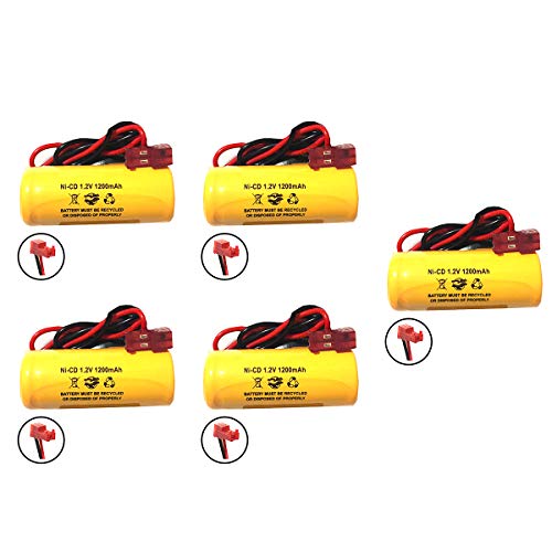 (5 Pack) Exit Sign Emergency Light Ni-CD Battery ELB1P201N2 ELB-1P201N2 Lithonia ELB1P2901N 1.2v 1200mah AA Ni-CD ELB0320 ELB-0320 NiCD Replacement NiCad
