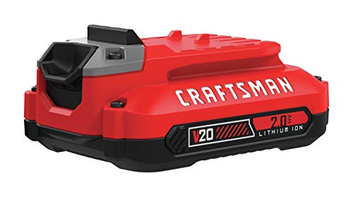 CRAFTSMAN 20V MAX* Lithium Ion Battery, 2.0-Amp Hour (CMCB202), black and red