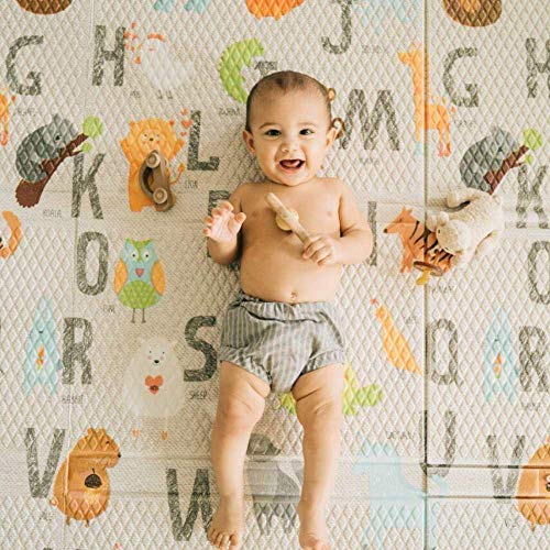 Toddleroo by North States 71″ x 71″ Folding ABC Play Mat – Extra large, designed to fit 6 panel or 8 panel Superyards. Foldable. Almost 36 square feet of play space (ABC multicolored)