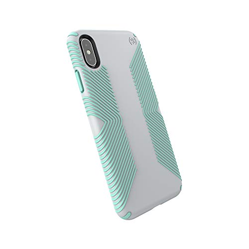 Speck Products Presidio Grip iPhone Xs Max Case, Dolphin Grey/Aloe Green
