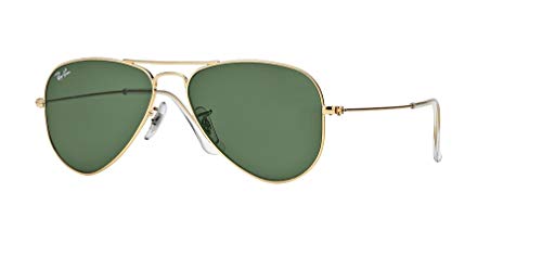Ray-Ban RB3044 AVIATOR SMALL METAL L0207 52M Arista/Green Crystal Sunglasses+ BUNDLE with Designer iWear Complimentary Care Kit