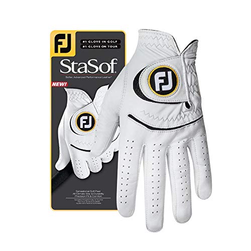 FootJoy Men’s StaSof Golf Glove White Large, Worn on Left Hand