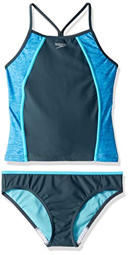 Speedo Girl’s Swimsuit Two Piece Tankini Sport Splice Thin Strap – Manufacturer Discontinued