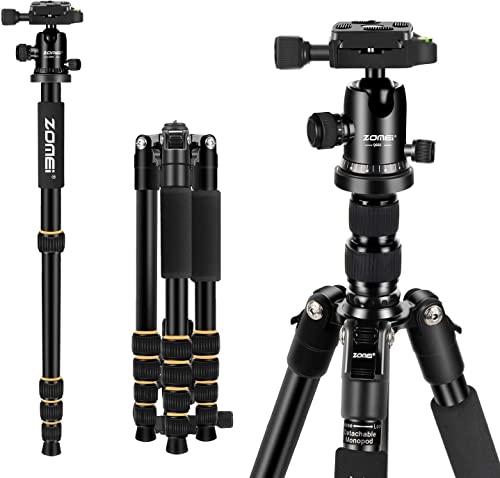 ZOMEi Camera Tripod 62″ Light Weight DSLR Tripod with Ball Head Quick Release Plate and Carrying Case (Aluminum Tripod)