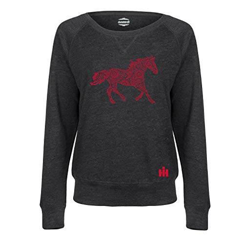 Country Casuals International Harvester – Red Paisley Horse IH – Women’s Lightweight French Terry Pullover – Size Medium