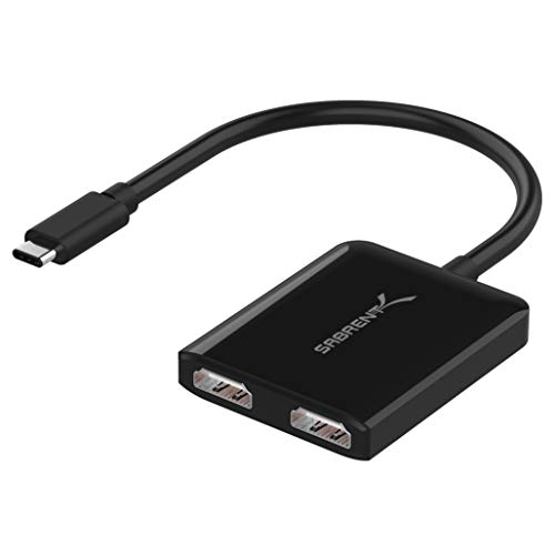 SABRENT USB Type C Dual HDMI Adapter [Supports Up to Two 4K 30Hz Monitors, Compatible with Windows Systems Only] (DA-UCDH)