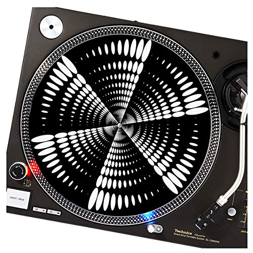 Dot Vortex – GLOW Series DJ Turntable Slipmat (glows under black light)