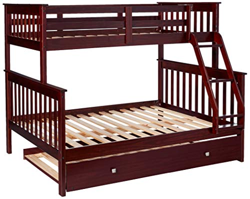 DONCO Twin/Full Dark Cappuccino Mission Bunk Bed with Twin Trundle