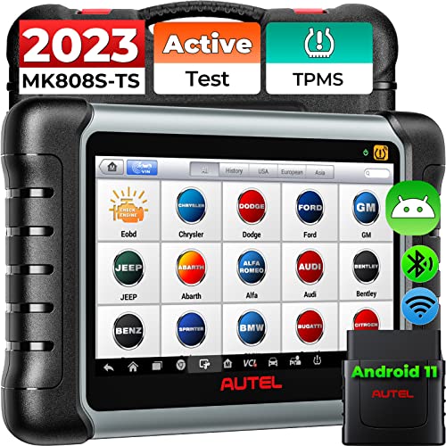 Autel MaxiCOM MK808S-TS OBD2 Scanner: 2023 Updated of MK808BT PRO, MK808TS MX808TS TS601 with Bidirectional Test, 28 Service 150 Makes, TPMS Programming Relearn Retrofit, All-System Scan, OS 11 4+64G