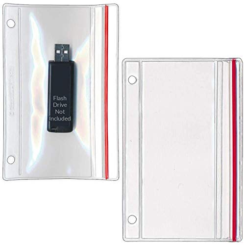 StoreSMART – Flash Drive Zipper Case for 3-Ring Binders – 5-Pack – Vinyl Plastic – R1831-FLASH5