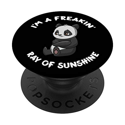 Funny Panda Sarcasm Quote I’m A Freakin Ray of Sunshine PopSockets Swappable PopGrip