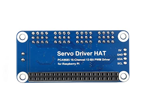 waveshare Servo Driver Hat for Raspberry Pi 3B+ 3B 2B Zero WH Zero W Zero 16 Channel PWM Outputs 12 Bit Resolution I2C Interface