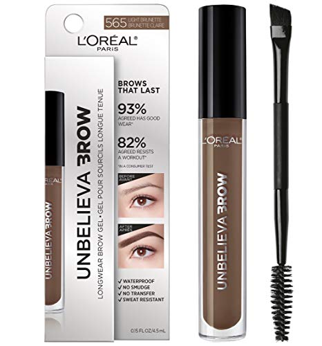L’Oréal Paris Cosmetics Unbelieva-Brow Longwear Waterproof Tinted Brow Gel, Light Brunette, 0.15 fl. oz.
