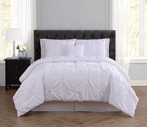 Truly Soft Arrow Pleated White King Bed in a Bag