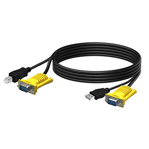 Original KVM Switch Cable VGA + USB B to VGA + USB A Male to Male (10ft) for 801UK Cord