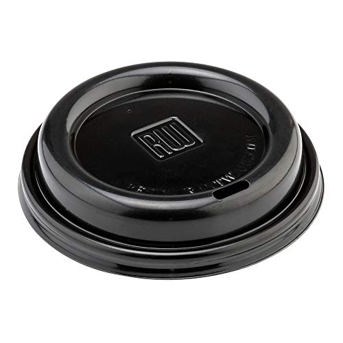 Restpresso 3.6 Inch Coffee Cup Lids, 500 Disposable Hot Beverage Cup Lids – Coffee Cups Sold Separately, Elevated Spout, Black Plastic Take Out Cup Lids, With Air Flow Vent – Restaurantware