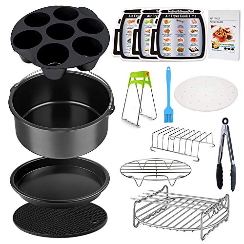 Accessories for Air Fryers,12pcs Air Fryer Accessories Set Reusable Compatible with 4, 4.2, 5, 5.5, 5.8, 6 QT Cosori Gowise Philips Ninja Cozyna Gourmia Air Fryers