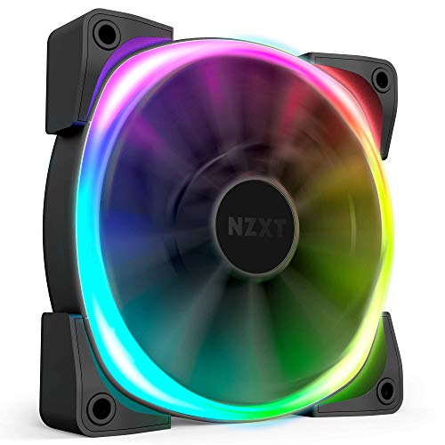 NZXT AER RGB 2 – HF-28140-B1 – 140mm – Advanced Lighting Customizations – Winglet Tips – Fluid Dynamic Bearing – LED RGB PWM Fan for Hue 2 – Single (HUE2 Lighting Controller Not Included)