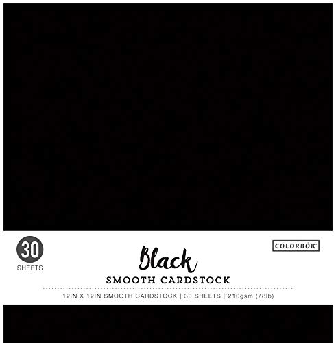 Colorbok Black 12x12in Smooth Cardstock