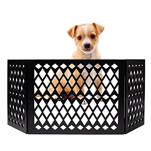 Free Standing Pet Gate | Pet Gate for Small Dogs | Free Standing Dog Gate for Stairs | Freestanding Dog Gates for Doorways | Freestanding Pet Gates | Width 23.5-47 inch | Height 18.75 inch (Diamond)