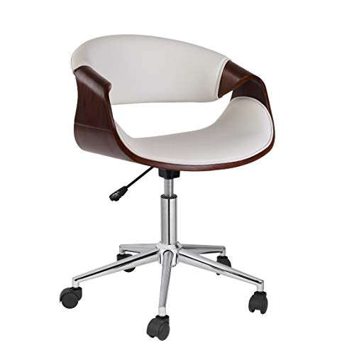 Porthos Home Adjustable Office Chair with 360-Degree Swivel, PU Upholstery and Wheels (Mid-Century Style, Furniture