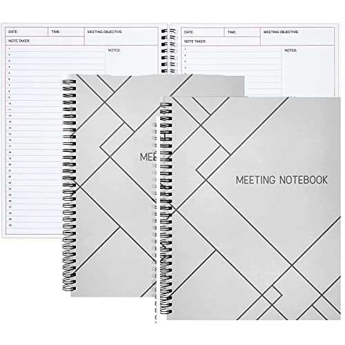 Juvale 2 Pack Meeting Notebooks for Work Organization, Office and Daily Notes, 80 Sheets, Spiral Bound Planner (8.5 x 11 in)