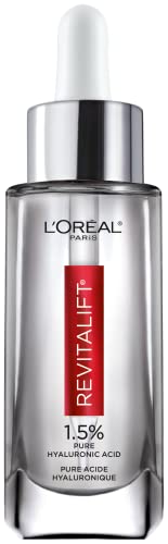 L’Oreal Paris Revitalift 1.5% Pure Hyaluronic Acid Face Serum, to Hydrate, Visibly Plump Skin, & Reduce Wrinkles, Fragrance Free 1 oz