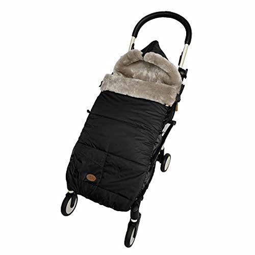 CozyMEe Australian Sheepskin Footmuff, Waterproof Stroller Lambskin Bunting Bags Universal Fits All Joggers Pushchairs, Can Be Used as Stroller Liner, 6-42M,Grey