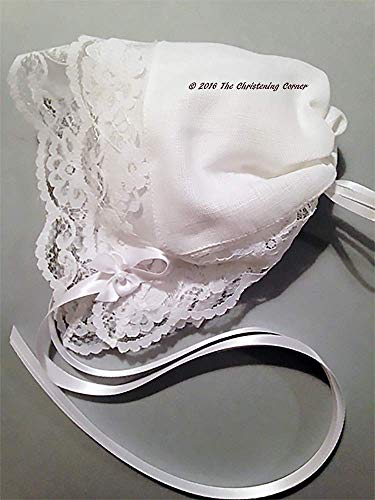 Bridal Lace Linen Keepsake Handkerchief Bonnet