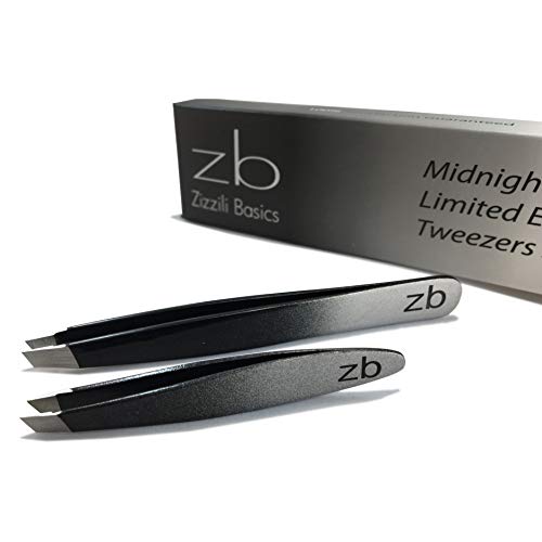 Zizzili Basics Tweezer Set – Limited Edition Ombre – Classic + Mini Slant – Best Tweezers for Eyebrow, Facial Hair Removal and your Precision Needs