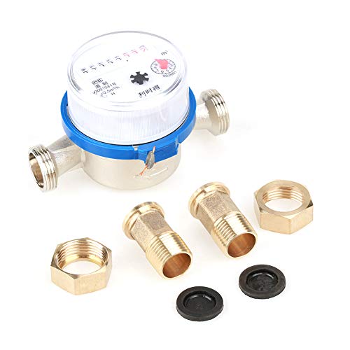 Dry Water Meter 15mm 1/2″ Single Water Flow Table Measuring Tools for Home Garden Boundary Flow 0.05m3 / h