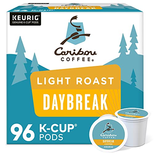 Caribou Coffee Daybreak Morning Blend, Single-Serve Keurig K-Cup Pods, Light Roast Coffee, 24 Count (11.9g)(Pack of 4)