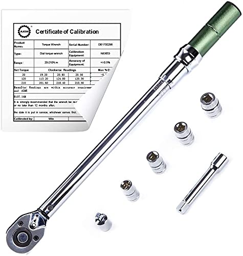 AKM TOOL 1/2-inch Drive Click Torque Wrench Set Dual-Direction Adjustable High Precision Wrench with Buckle