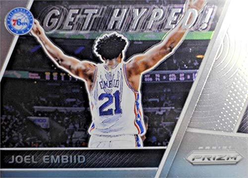 Joel Embiid basketball card (Philadelphia 76ers, All Star) 2017 Panini Prizm Chrome Get Hyped Insert #GHJE