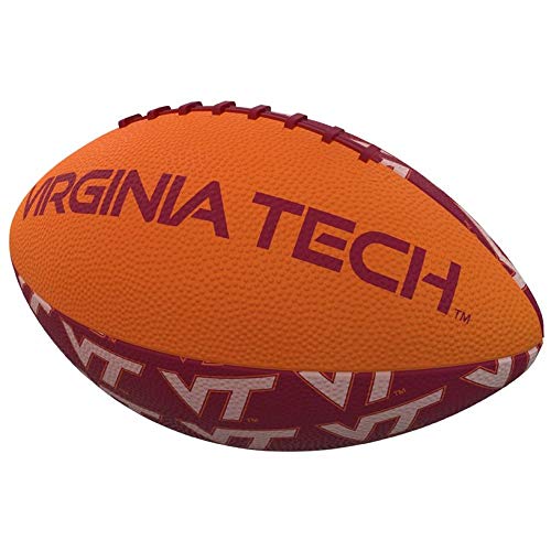 Logo Brands NCAA Virginia Tech Hokies Repeating Mini-Size Rubber Football, Team Color