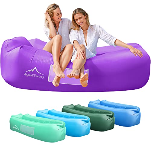 AlphaBeing Inflatable Lounger – Best Air Lounger for Travelling, Camping, Hiking – Ideal Inflatable Couch for Pool and Beach Parties – Perfect Air Chair for Picnics or Festivals