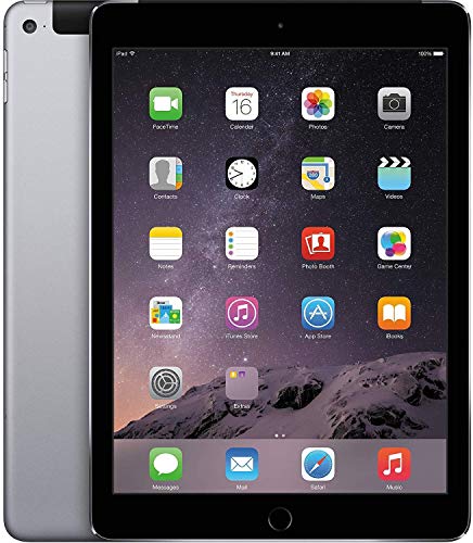 Apple iPad Air 2 9.7in 64GB Cellular Unlocked + WiFi Tablet – Space Gray / Black – MH2M2LLAUS-cr (Renewed)