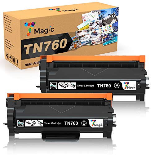 7Magic Compatible Toner-Cartridge Replacement for Brother TN760 TN730 TN-760 TN-730 for DCP-L2550DW HL-L2350DW HL-L2370DW HL-L2370DWXL HL-L2370DW HL-L2390DW HL-L2395DW MFC-L2710DW (Black)