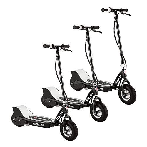 Razor E325 RideOn 24V High-Torque Electric Powered Scooter with Twist-Grip Acceleration Control, Rear Brakes, & Retractable Kickstand, Black (3 Pack)