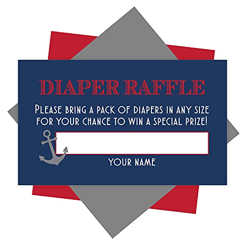 25 Baby Shower Diaper Raffle Tickets For Baby Shower Boy – Nautical Baby Shower Games For Boys, Diaper Raffle Cards, Baby Raffle Tickets, Baby Shower Invitation Inserts, Baby Shower Ideas