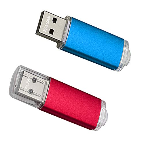 KALSAN 64GB USB Flash Drives 2 Pack USB 2.0 64GB USB Thumb Drive Multicolor-Red,Blue