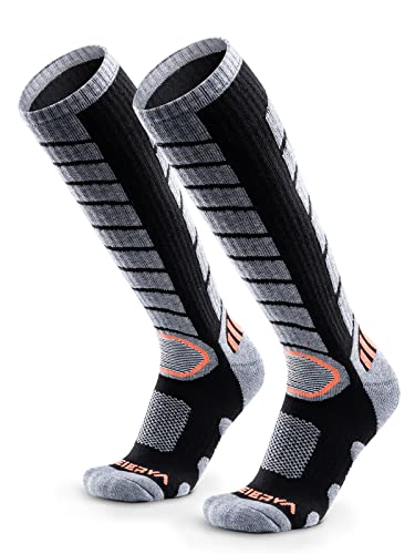 WEIERYA Ski Socks 2 Pairs Pack for Skiing, Snowboarding, Cold Weather, Winter Performance Socks Black Small