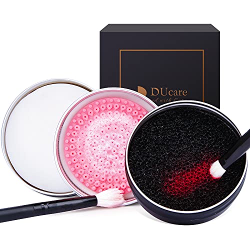 Makeup Brush Cleaner,DUcare Makeup Brushes Solid Soap Cleanser with Color Removal Sponge Brush Cleaning Mat, Silicone Makeup Cleaning Cosmetic Cleaner Blenders Shampoo Removes Shadow Color