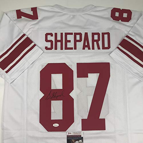 Autographed/Signed Sterling Shepard New York White Football Jersey JSA COA