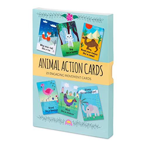 Creative Mango. Animal Action Cards. 25 Engaging Cards. Card Game for Toddlers. Active Toddler Game. 4″x6″.