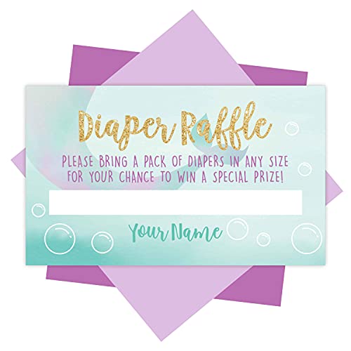 25 Baby Shower Diaper Raffle Tickets For Baby Shower Girl – Mermaid Baby Shower Games For Girls, Diaper Raffle Cards, Baby Raffle Tickets, Baby Shower Invitation Inserts, Baby Shower Ideas