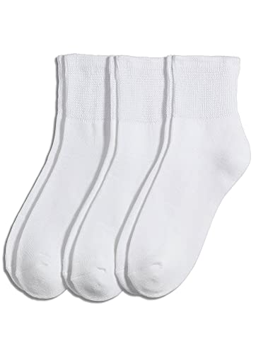 Jockey Men’s Socks Men’s Non-Binding Quarter Socks – 3 Pack, White, 7-12